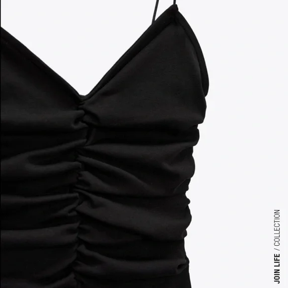 NWT ZARA Black Ruched Bodysuit Size Small - Picture 6 of 8